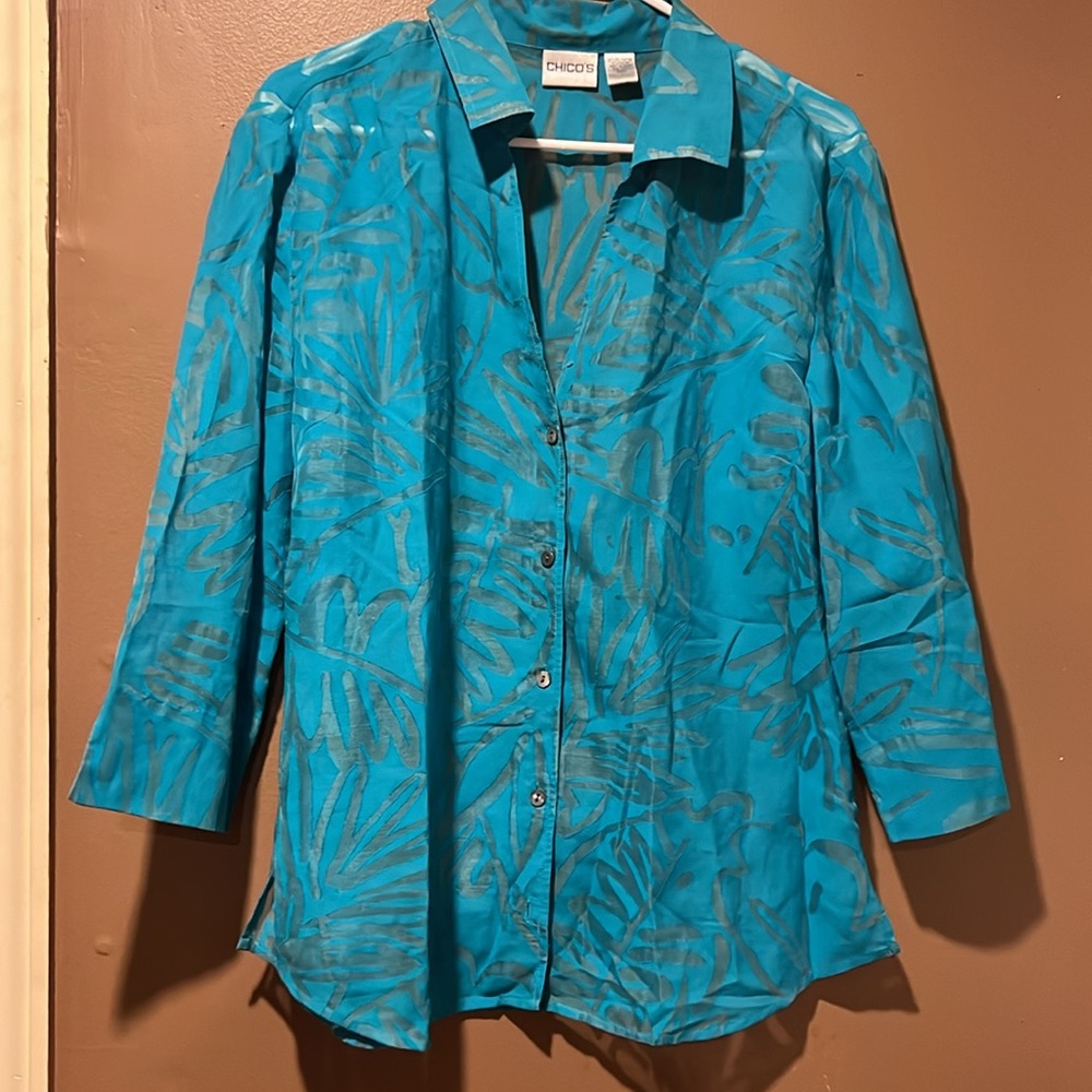 Gently Used 2 Mesh Button Up Shirts - image 1